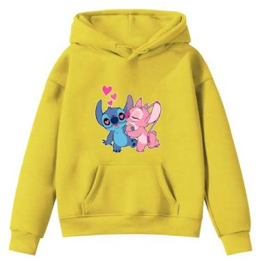 Imagem de Moletom Infantil Sti-tch Casal Desenho Infância Bolso Canguru com Capu