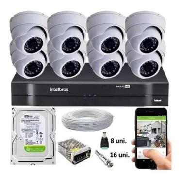 Imagem de Kit Cftv 8 Câmeras Segurança Dome Full Hd 1080p Infravermelho Dvr Mhdx