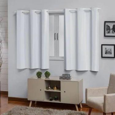 Imagem de Cortina Blackout pvc Branco corta luz 100% 280 x 1.60 + Varão - Vigui