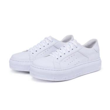 Imagem de Tênis Branco Casual Feminino Blogueira Myrol Outlet, 36, Branco, Femin