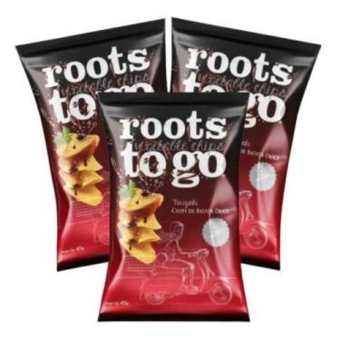 Imagem de Chips de Batata-Doce Teriyaki Roots to Go contendo 3 pacotes de 45g ca