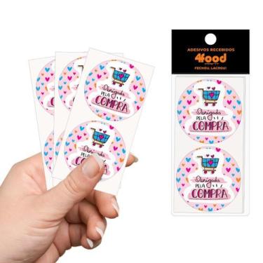 Imagem de 50 Etiquetas Adesivas  Sua Encomenda Chegou Rosa Claro  Adesivos Receb