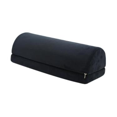 Imagem de Ioensy Sob a mesa descanso para os pés travesseiro para o escritório apoio para os pés destacável capa lavável antiderrapante semicircular pé fezes almofada