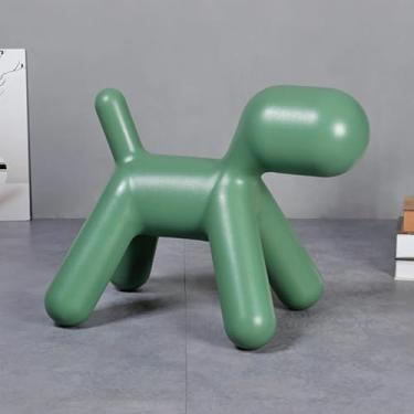 Imagem de Cadeira de plástico fofo para filhotes, banquinho baixo criativo para cães, banco de descanso de pé de desenho animado para quarto, presente de entrada, verde, 70 x 43 x 55 cm (28 x 17 x 22 polegadas)