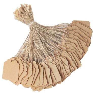 Imagem de Etiquetas de preço com cordão anexado - Cuttte 500 peças etiquetas de presente papel kraft etiquetas de pendurar para etiquetagem, etiquetas de nome para bolsas, roupas, joias, etiquetas de venda de