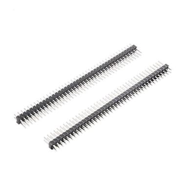 Imagem de uxcell 20 peças 2,54 mm Pitch 40 pinos 12 mm Comprimento Dupla fileira lisa Conector Pin Header Strip para Arduino Prototype Shield