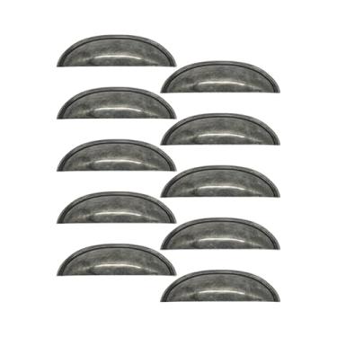 Imagem de Puxador Colonial Bronze Cristaleira Porta Gaveta Concha 15 Unidades (Prata Envelhecido)