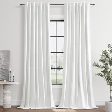 Imagem de Cortinas pretas de 300 cm, cortinas altas de teto alto para sala de estar, porta de vidro deslizante, cortinas de janela grandes, extra longas, cortinas blackout de luxo de 3 m para casa de campo e