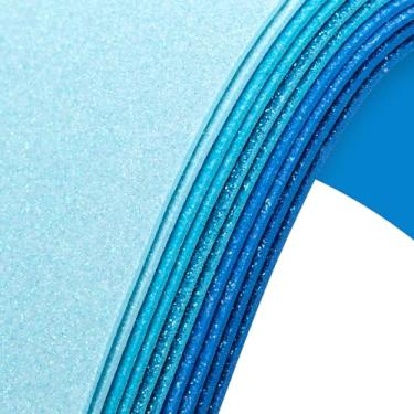 Imagem de Pacote com 10 folhas de espuma com glitter, 20 x 28 cm, papel de espuma brilhante com 5 cores para projetos de artesanato, salas de aula, presente de scrapbook, cortadores, cartões, decoração de festa