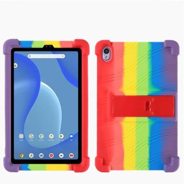 Imagem de Dteck Capa infantil para tablet Onn de 7 polegadas 2024 (modelo: 100135924), capa protetora fina de silicone macio para crianças, suporte ajustável, resistente, à prova de choque para tablet Onn de 7