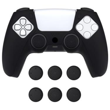 Imagem de PlayVital Capa de silicone antiderrapante Pure Series modelo encaixável para controle ps5, capa de borracha macia para controle sem fio ps5 cabe com estação de carregamento com 6 tampas de aperto de