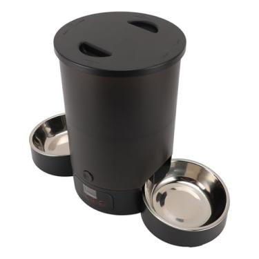 Imagem de Alimentador de Cães de Aço Inoxidável Alimentador Automático de Gatos Com Tigelas Duplas de Aço Inoxidável Alimentação Cronometrada Inteligente Grande Capacidade Limpeza Fácil (S)