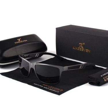 Imagem de Óculos De Sol Kingseven Masculino Esportivo Polarizado, Preto, Cinza