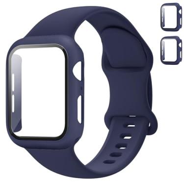 Imagem de Pulseira esportiva e capa para Apple Watch 44 mm, 45 mm, 46 mm, 42 mm, 40 mm, 41 mm, 38 mm, pulseira de silicone à prova d'água com capa combo para Apple Watch séries 10 9, 8, 7, 6, 5, 4 3 e SE