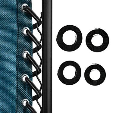 Imagem de SunnyZoo — Cordões de substituição profissionais para cadeiras de gravidade zero (4 cabos), ferramenta de reparo para cadeira de descanso, cordão para cadeira elástica Preto