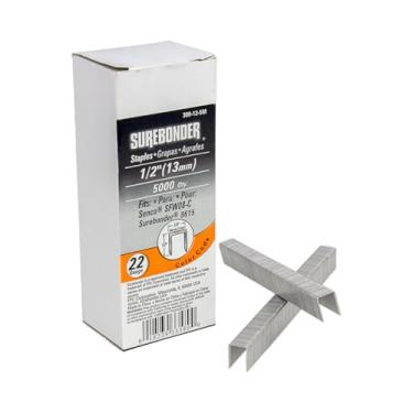 Imagem de Grampos de estofamento de coroa estreita 300-12-5M calibre 22 - comprimento de 1,27 cm - 5000 unidades