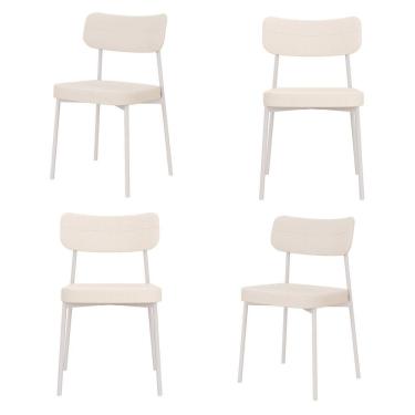 Imagem de Kit com 2 Cadeiras para Sala de Jantar Mona Yescasa Palha Corriente/Branco