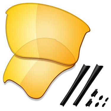 Imagem de SAUCER Lentes de reposição premium e kits de borracha para Oakley Flak Jacket XLJ | Flak Jacket XLJ Low Bridge Fit Óculos de sol High Defense - Amarelo HD