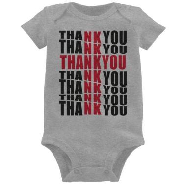 Imagem de Body Bebê Thank You Cruz - Foca na Moda, Cinza, GG