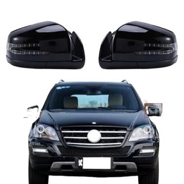 Imagem de Conjunto de espelho retrovisor externo de carro preto e branco compatível com 2005-2011 Mercedes Benz W164 ML350 GL350 ML GL Class Espelho retrovisor elétrico(Black)