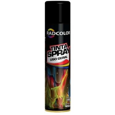 Imagem de Tinta Spray Preto Brilhante Uso Geral Radcolor 400ml RC2101 - Radnaq