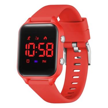 Imagem de L LAVAREDO Relógios digitais infantis para meninos e meninas, relógio esportivo à prova d'água com pedômetro, cronômetro, alarme vibratório para idades de 5 a 13 anos, sem aplicativo, monitor de