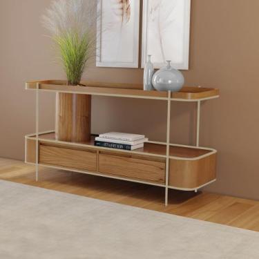 Imagem de Aparador Sala de Jantar Cachepot em Madeira Maciça Mel 2 Gavetas Estru