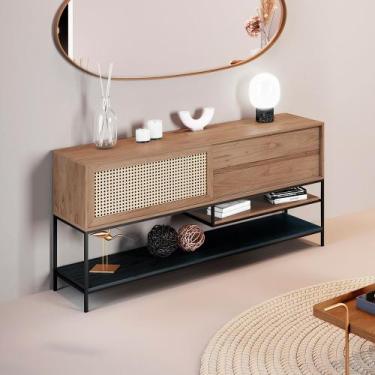 Imagem de Buffet Aparador para Sala de Jantar com Tela Agnes 2 Gavetas em Madeir