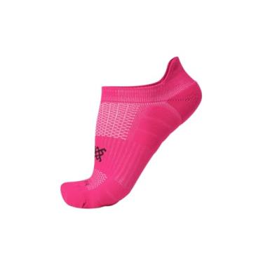 Imagem de Meia Curta para Corrida HUPI Running Pro Invisível, Cor: Rosa Neon, Tamanho: LT para pés menores 34-38