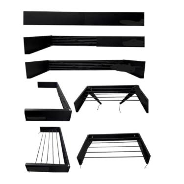 Imagem de Varal Mágico 35 cm x 3 varetas Branco ou Preto (Preto)