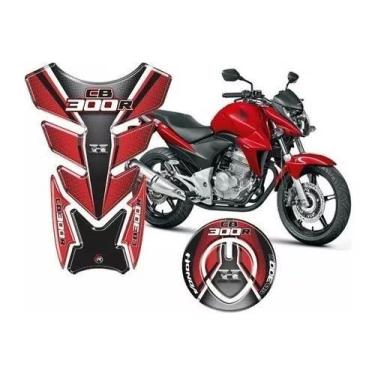 Imagem de Protetor De Tanque Adesivo  Bocal Cb 300r Preto/vermelho - Resitank
