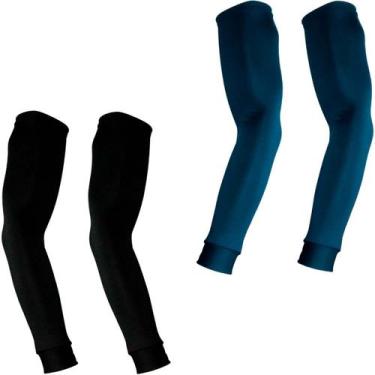 Imagem de Kit 2 pares de manguitos com proteção UV50+ - EX311, 1 preto, 1 azul m