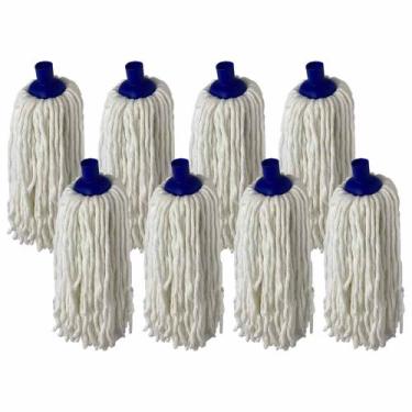 Imagem de Refil Mop Esfregão Úmido Rosca Universal Algodão Kit Com 8 - Roma