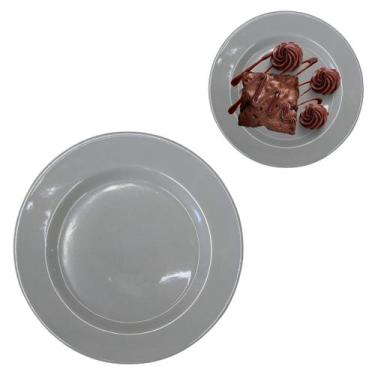 Imagem de Prato 20cm em Melamina Cinza Resistente Hotel Buffet - Sk