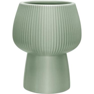 Imagem de CACHEPÔ VASO DECORATIVO PLANTA HOME&CO CERÂMICA 16x12x12cm VERDE