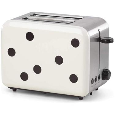 Imagem de Torradeira Elétrica Vintage 2 Fatias com 6 Níveis de Tons, Branca Bolinha, 110v, KATE SPADE NEW YORK 875312, Branco