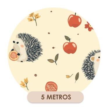 Imagem de Papel De Parede Adesivo Porco Espinho e Frutas - Deliquadros, 5 METROS