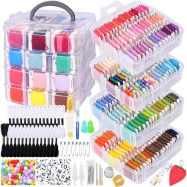 Imagem de Kit de linhas para bordar VICOVI 200 Skeins com acessórios