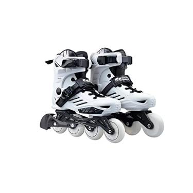 Imagem de Patins em linha, alto desempenho para atividades ao ar livre, patins em linha para mulheres e homens adultos (masculino 36/feminino 36, branco 38)