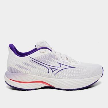 Imagem de Tênis Mizuno Wave Inspire 21 Feminino, Branco, Roxo, 37
