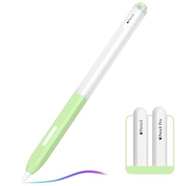 Imagem de AZF Capa para Apple Pencil Pro com design translúcido dividido para Apple Pencil 2 / Pro, capa de silicone para Apple Pencil 2ª geração, com aderência perfeita, suporta carregamento sem fio e toque