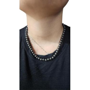 Imagem de Colar de pedras hematita magnética 6mm ma - Japamala Brasilstore