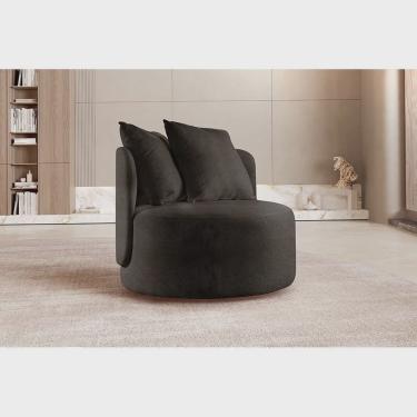 Imagem de Poltrona Redonda Orgânica Moon Preto