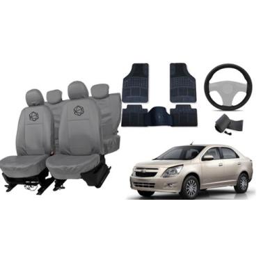 Imagem de Kit capa banco couro Cobalt 11-16 + tapete top - iron tech