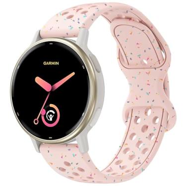 Imagem de Laband Pulseira de silicone esportiva colorida de 20 mm compatível com Garmin Vivoactive 6/Vivoactive 5/3/Forerunner 570 42 mm/165/55/245/645/Venu Sq 2/Venu, pulseira de plástico reciclado macia de