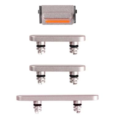 Imagem de Risidamoy Para iPhone 13, botão liga/desliga e botão de volume, botão lateral de substituição, botão de substituição, silencioso, botão de controle de mudo, modelo fixo: A2482 A2631 A2633 A2634 (rosa)