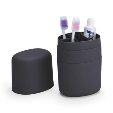 Imagem de Porta Escovas e Pasta de Dente Plástico Moderno para Viagem Organizado