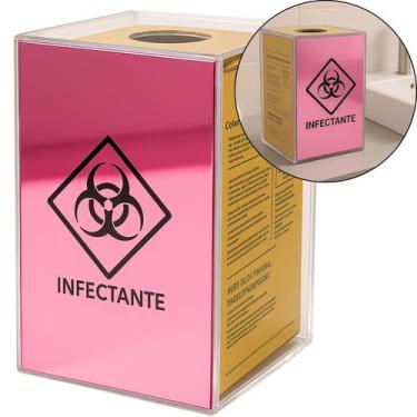 Imagem de Porta Caixa Coletora Descarpack 3L Parede Mesa Balcão Resíduos Infecta