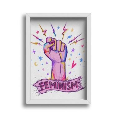 Imagem de Quadro Decorativo Mulher Girl Power Feminismo Rosa A3 42x30 - Abstratt