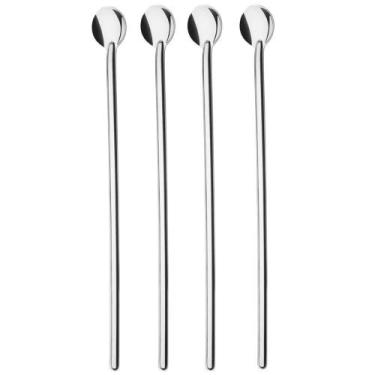 Imagem de 4 Colheres para Coquetéis Drinks 30cm em Aço Inox Tramontina Sucos Cai